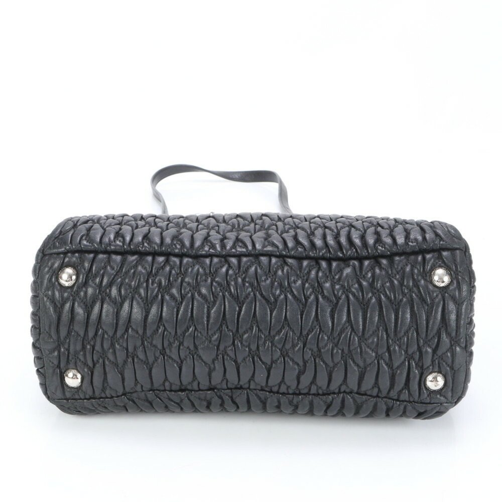 MIU MIU Matelasse Nappa Crystal Leather Shoulder Bag Black - Picture 8 of 15
